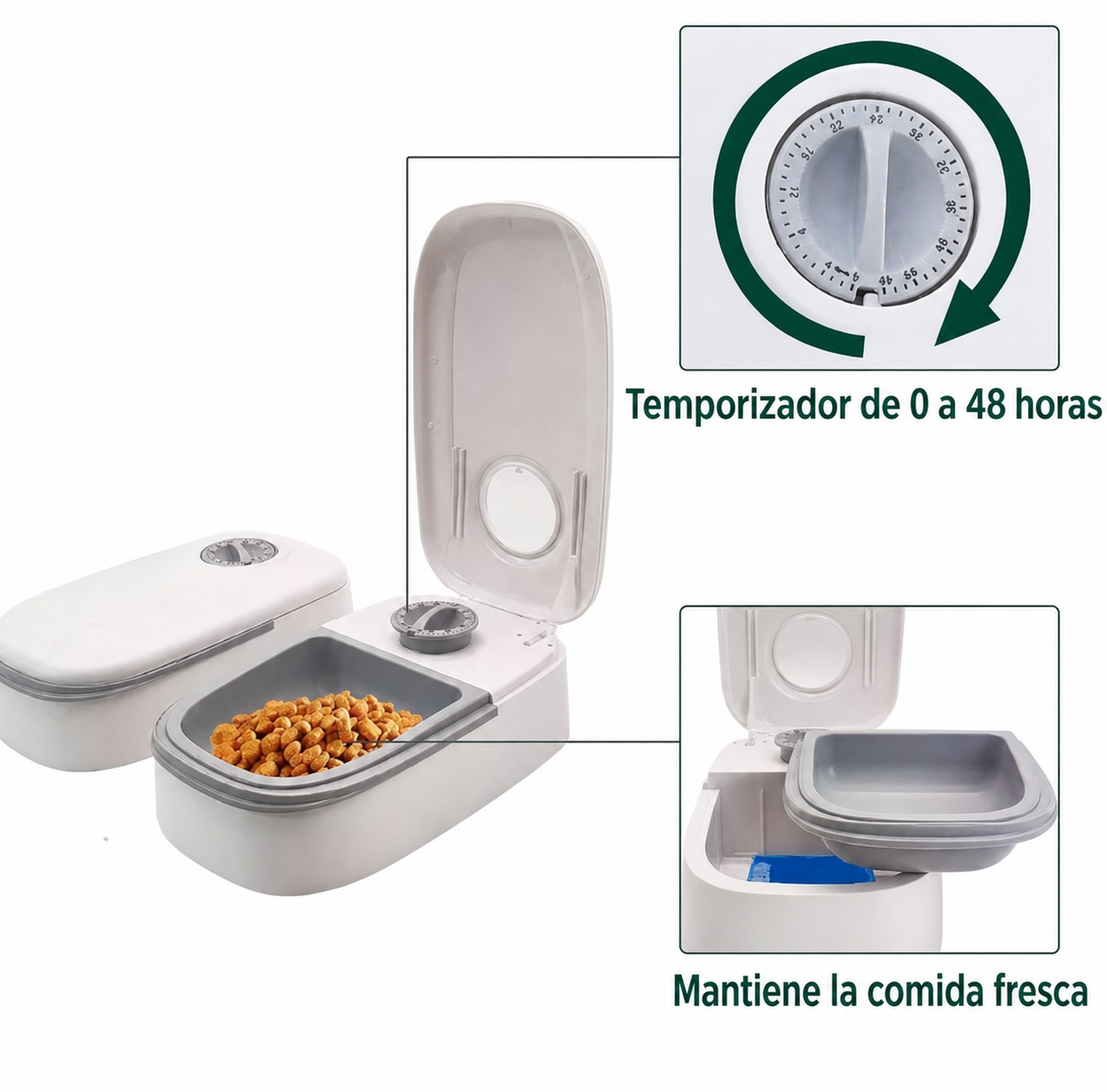 PetTimer Duo™ Comedero Mascotas Con Temporizador